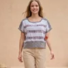 WhatsApp Image 2026-10-12 at 6.23.20 PM Blusa telar azul cielo deshilado moños tejido gris