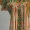 Vestido Tradicional de Algodón Estampado con Bordado Artesanal