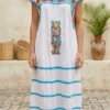 WhatsApp Image 2026-10-14 at 12.51.22 PM Vestido blanco multicolor bordado margaritas ,tejido turquesa