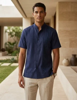 Guayabera marino cuello mao randa de semilla