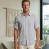 WhatsApp Image 2026-10-22 at 1.08.28 PM Guayabera gris con randa plata de semilla y alforzas