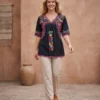blusa Blusa marino multicolor tejido buganvilia