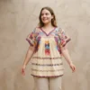 Blusa amarilla moños tejido buganvilia