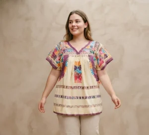 Blusa amarilla moños tejido buganvilia