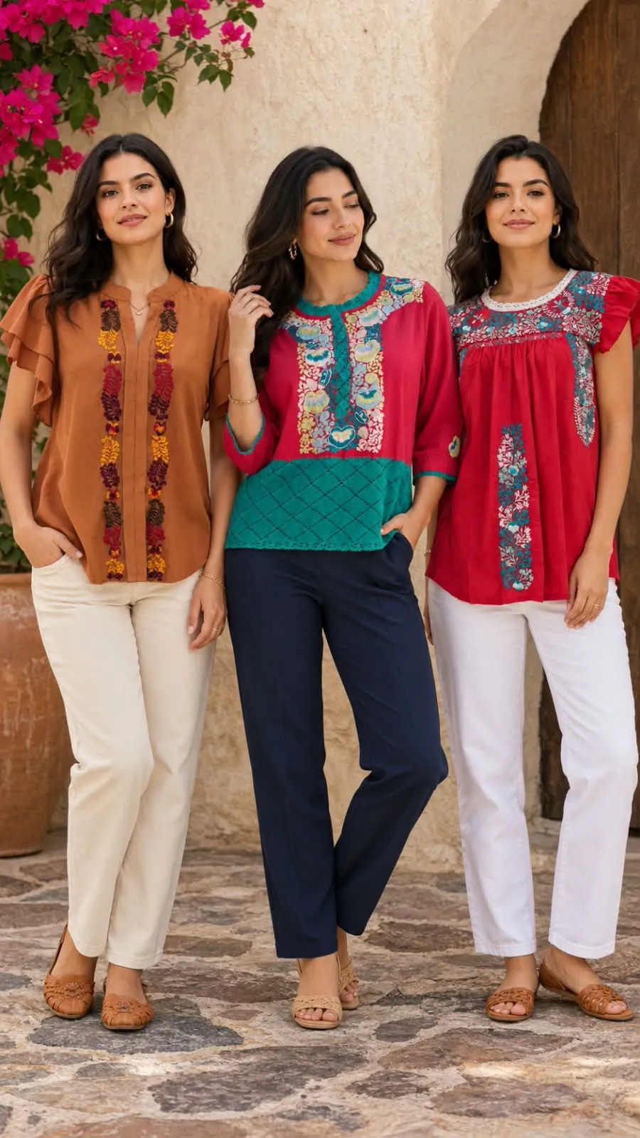 Blusas bordadas artesanalmente en Ocotlán