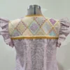 Vestido jaspeado vino punto de cruz tonos pastel