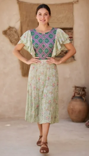 fee4b461-86ab-47d9-ad36-676bb8516f31 Vestido tela estampada punto de cruz