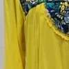 Vestido rayón amarillo bordado solo adelante