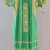 Vestido verde limón deshilado nacional verde bandera matizado